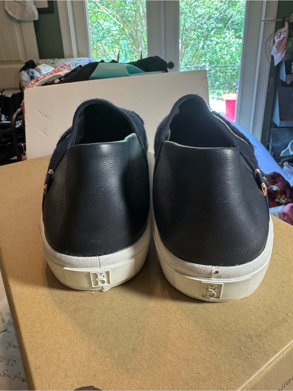 Ellen Degeneres Navy Joland Sneaker with Script Appliqué “Love” NIB - Picture 9 of 12